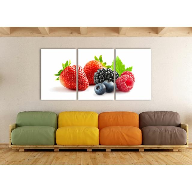 Fresh Fruit - 3 Piece Wrapped Canvas Print East Urban Home Size: 210 cm H x 100 cm W x 2.4 cm D on Productcaster.