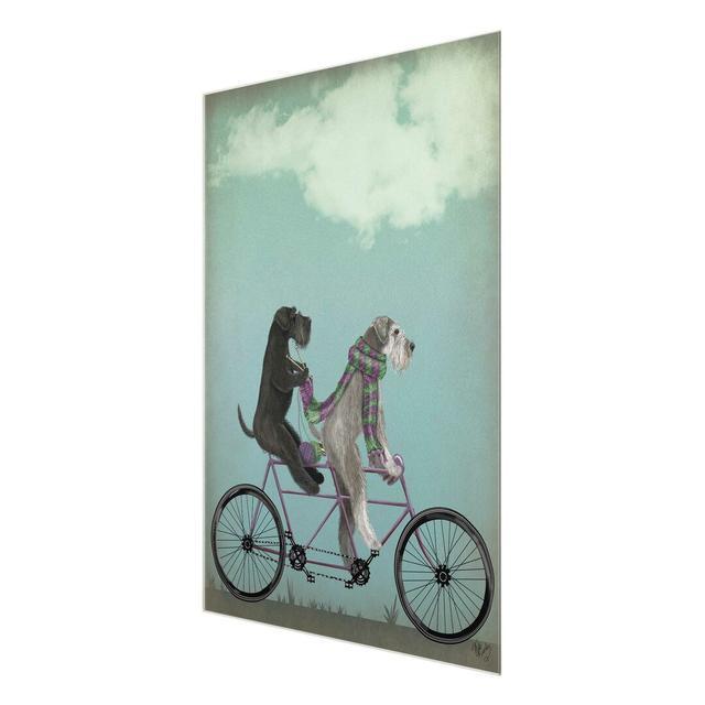 Tandem Bike Ride - Graphic Art Print on Glass East Urban Home Size: 100cm H x 75cm W x 0.4cm D on Productcaster.