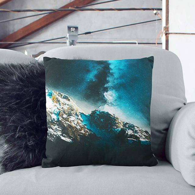 Explosion of Stars Above the Mountains Cushion with Filling East Urban Home Size: 45cm H x 45cm W x 15cm D, Backing Colour: Black on Productcaster.