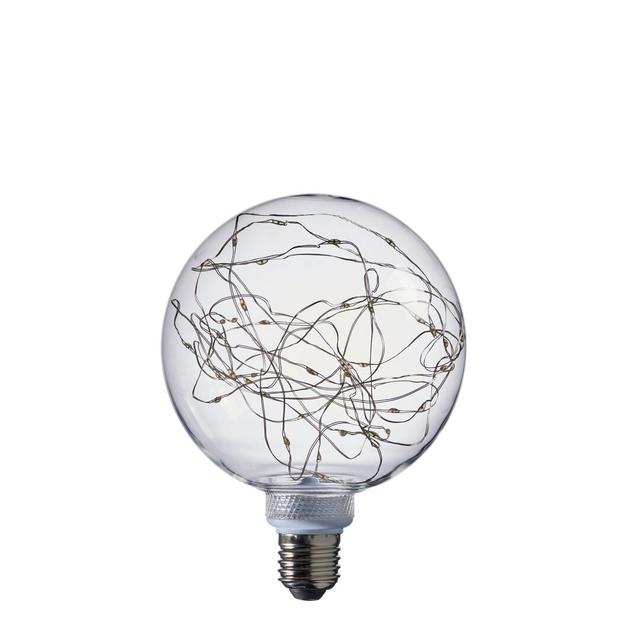 1W E27 ES G125 Globe LED Non-Dimmable Bulb - 50lm 2200K Warm White Symple Stuff Colour Temperature: Clear on Productcaster.