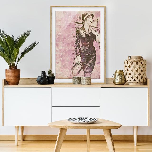 Vintage Collage - Parisian - Picture Frame Graphic Art Marlow Home Co. Size: 100cm H x 70cm W x 2cm D, Frame Option: Brown Framed on Productcaster.