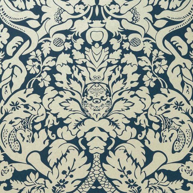 Colony Valentina Wallpaper 10.06m x 53cm Clarke & Clarke Colour: Midnight on Productcaster.