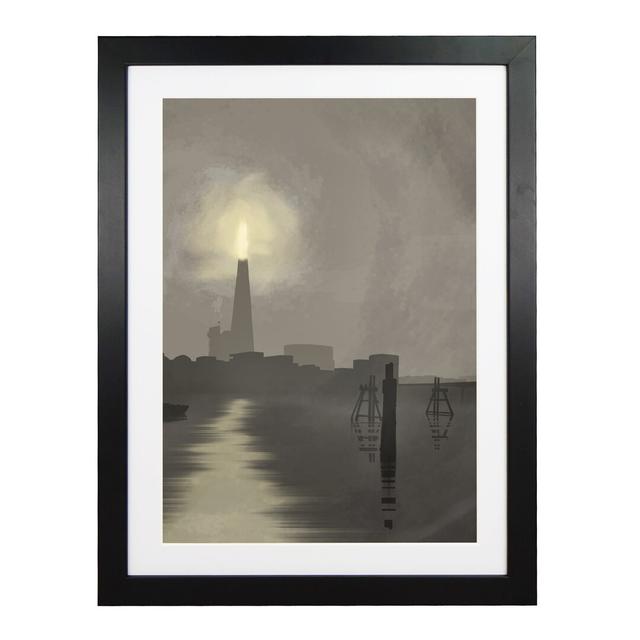 'Shard In Fog' by Richard O'Neil - Print East Urban Home Format: Black Wood Frame, Size: 43.5 cm H x 33.5 cm W x 2.2 cm D on Productcaster.