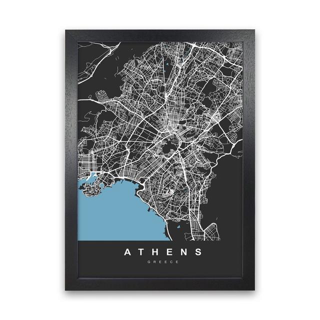 Athens - Wrapped Graphic Art Print on Canvas Borough Wharf Format: Black Paper, Size: 63cm H x 46cm W x 3cm D on Productcaster.