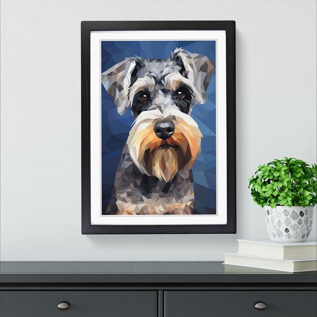 Schnauzer Geometric No.2 - Single Picture Frame Print on Wood Marlow Home Co. Frame Colour: Black , Size: 64cm H x 46cm W x 2cm D on Productcaster.