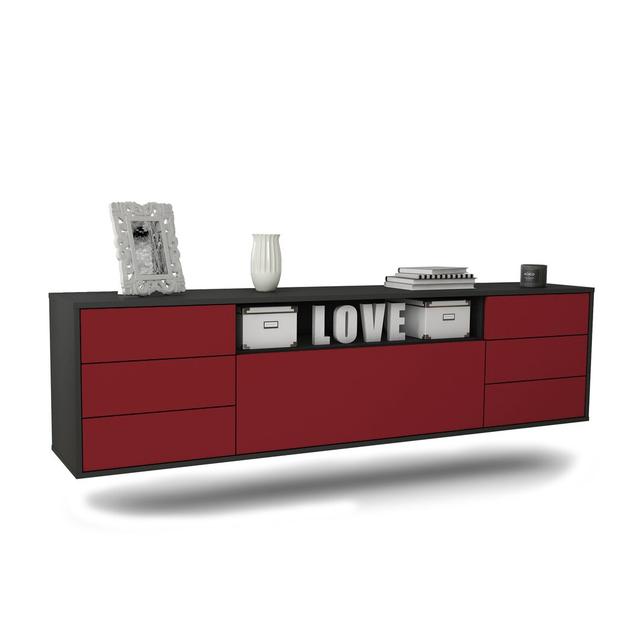 Graber TV Stand for TVs up to 78" Ebern Designs Colour: Black/Red on Productcaster.