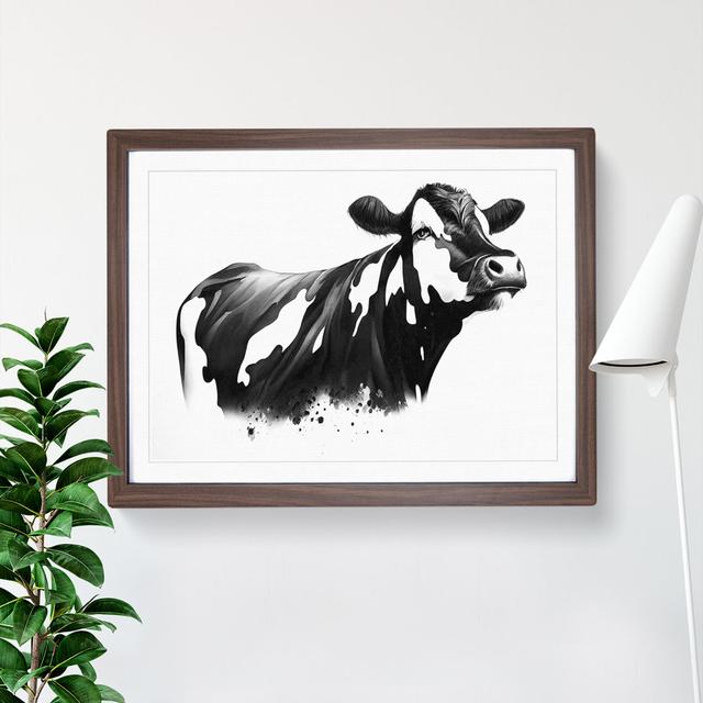 Monochrome Cow Art Vol.2 Abstract - Single Picture Frame Print Brambly Cottage Size: 46cm H x 64cm W x 2cm D, Frame Colour: Brown Framed on Productcaster.