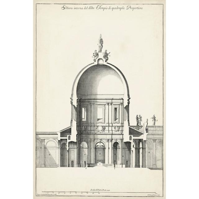 Settione Interrna Del Tempio by Carlo Fontana - Wrapped Canvas Print Williston Forge Size: 30cm H x 20cm W x 3.8cm D on Productcaster.