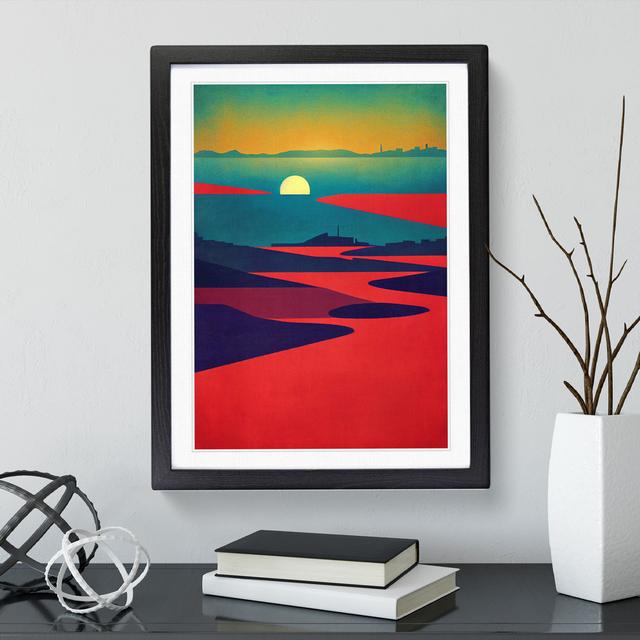 Fearless Sunset View - Picture Frame Graphic Art Latitude Run Frame Colour: Black, Size: 64cm H x 46cm W x 2cm D on Productcaster.