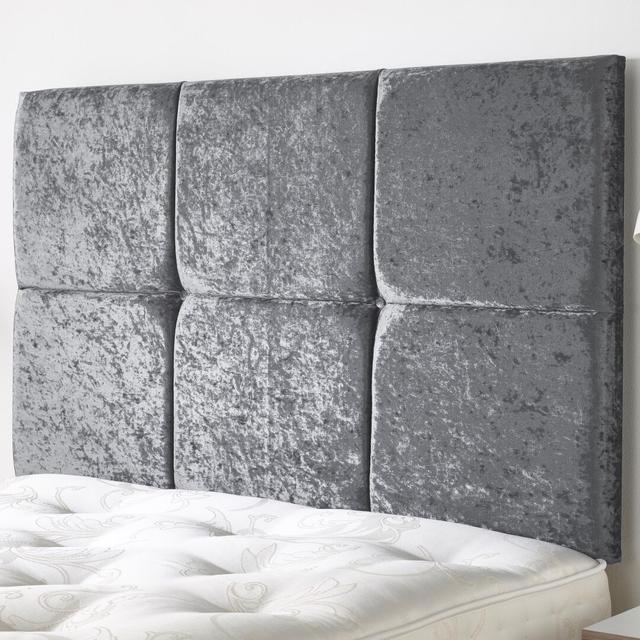 Upholstered Headboard Rosdorf Park Size: Small Double (4'), Upholstery: Silver on Productcaster.