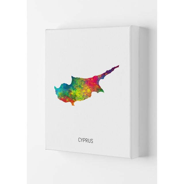 Cyprus Cyprus Watercolour Map by Michael Tompsett - Print Latitude Run Format: Wrapped Canvas, Size: 29.7cm H x 21cm W x 4cm D on Productcaster.