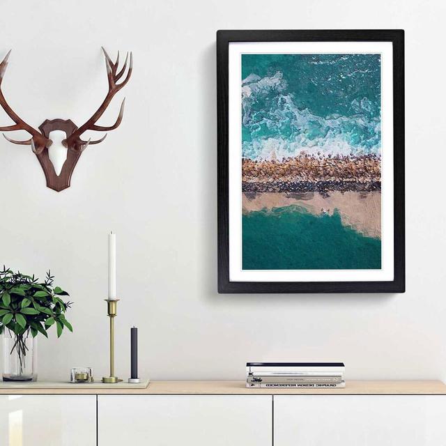 Dana Point Harbour & Beach in California - Picture Frame Painting Print East Urban Home Size: 48cm H x 36cm W x 2cm D, Frame Option: Black Framed on Productcaster.