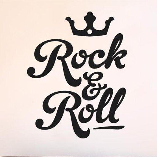 Rock and Roll Crown Wall Sticker East Urban Home Size: Large, Colour: Black on Productcaster.