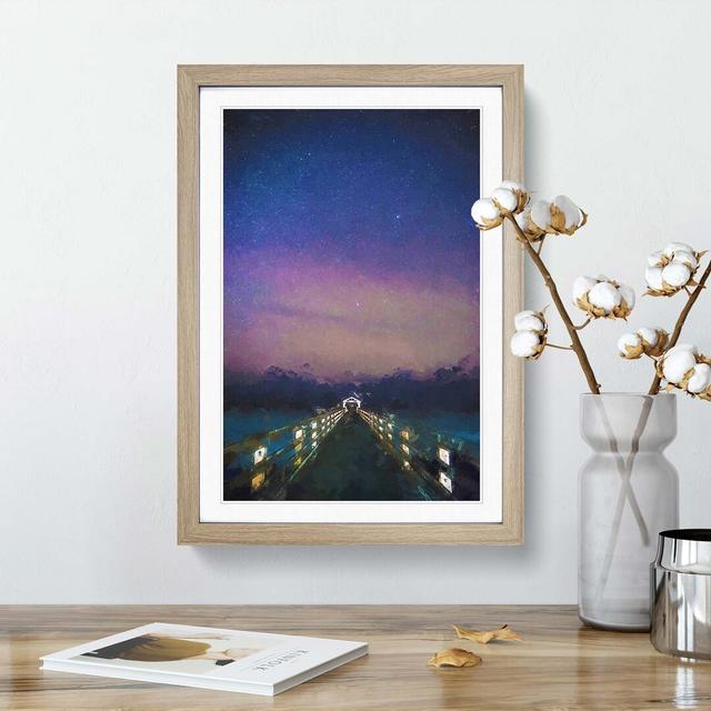 Walk the Pier to the Milky Way in Abstract - Picture Frame Graphic Art Print East Urban Home Frame Option: Oak, Size: 91cm H x 60cm W x 2cm D on Productcaster.