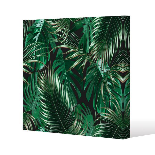 Tropical Leaves On Black Canvas Print Andrew Lee on Productcaster.