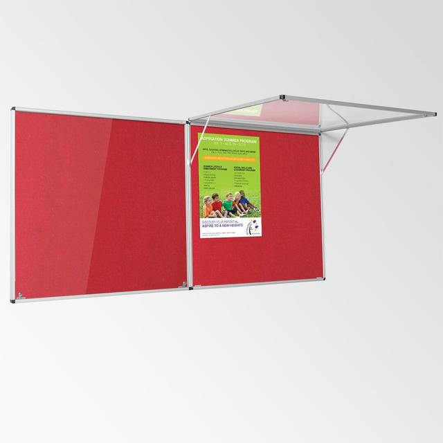 Corridor Wall Mounted Bulletin Board Symple Stuff Colour: Red, Size: 120cm H x 240cm W on Productcaster.