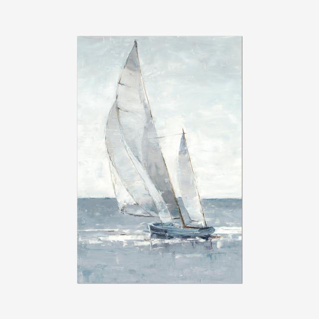 Gray Seas I by Ethan Harper - Wrapped Canvas Painting Print Beachcrest Home Size: 91cm H x 61cm W, Format: Wrapped Canvas on Productcaster.