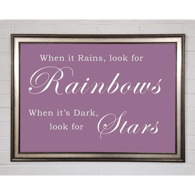 When It Rains Look for Rainbows Dusty Pink - Single Picture Frame Art Prints Happy Larry Größe: 42 cm H x 59,7 cm B x 1,5 cm T on Productcaster.