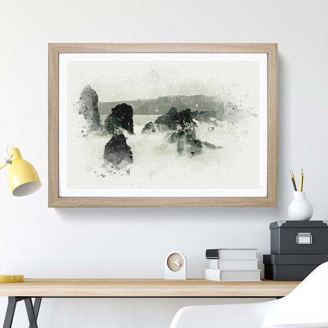 The Kula Hawaii Coastline in Abstract - Picture Frame Graphic Art Print East Urban Home Size: 62cm H x 87cm W x 2cm D, Frame Option: Oak Framed on Productcaster.