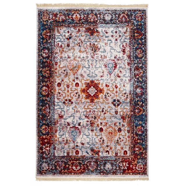 Looped Rug in Blue with Floral Pattern by Bloomsbury Market, Rug Size: Rectangle 120 x 170cm on Productcaster.