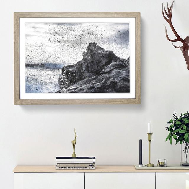 Waves Crashing in Lanzarote Spain - Picture Frame Painting Print East Urban Home Size: 62cm H x 87cm W x 2cm D, Frame Option: Oak Framed on Productcaster.