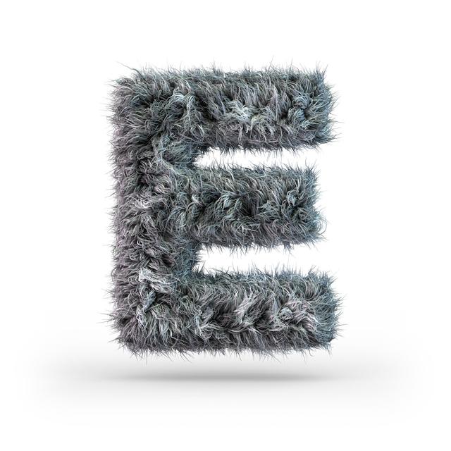 Furry Letter E Ebern Designs Size: 51cm H x 51cm W x 3.8cm D on Productcaster.