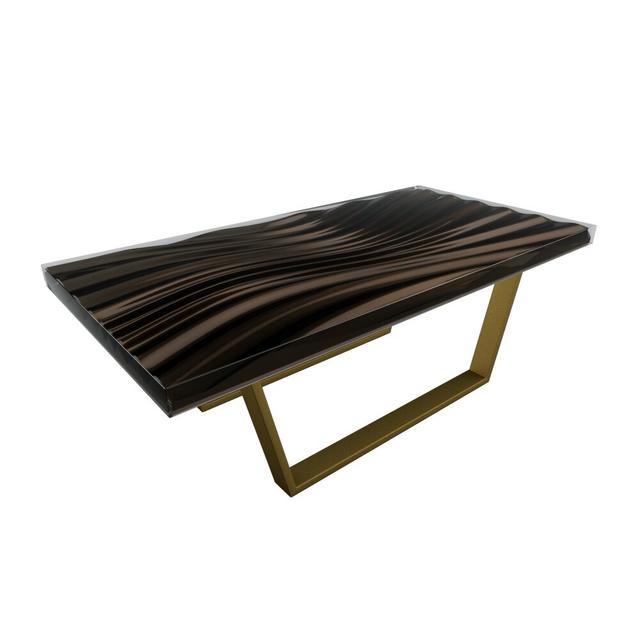 Couchtisch Wave Arditi Collection Farbe der Tischplatte: Braun, Farbe des Tischgestells: Bronze on Productcaster.