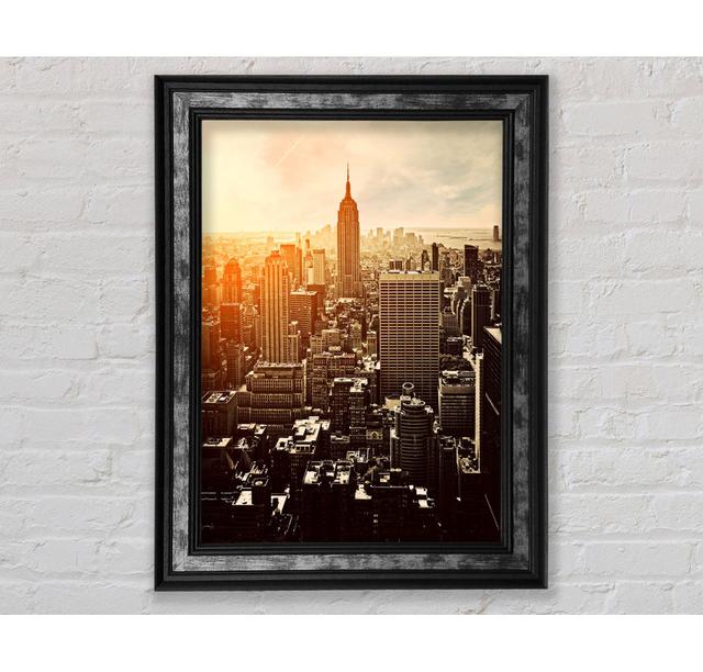 Empire State Building Sun Glow - Single Picture Frame Art Prints Ebern Designs Size: 142.2cm H x 84.1cm W x 8cm D on Productcaster.