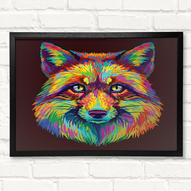 The Colourful Fox - Closed Corner Frame Art Prints on Wood Latitude Vive Size: 42cm H x 59.7cm W on Productcaster.