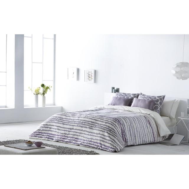 Bop Cotton Blend Geometric Shapes Duvet Cover Set with Pillowcases Bloomsbury Market Size: 270 x 270 cm - 2 Pillowcases (45 x 45 cm), Colour: Mauve on Productcaster.