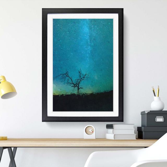 Arizona Tree Beneath the Stars - Picture Frame Painting on Paper East Urban Home Format: Black, Size: 63cm H x 45cm W x 2cm D on Productcaster.