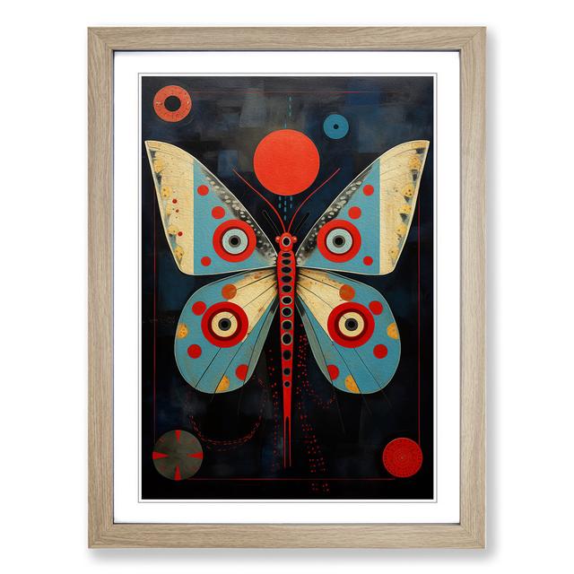 Moth Constructivism - Print Brambly Cottage Format: Oak, Size: 34" H x 25" W x 2" D on Productcaster.