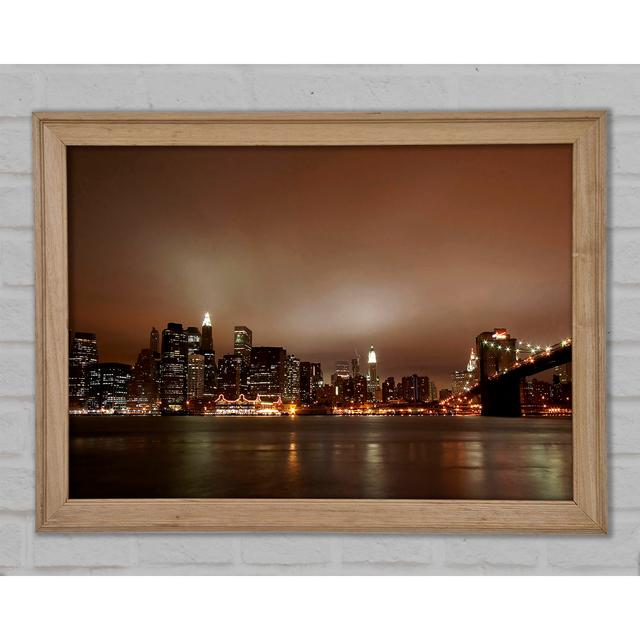 Hong Kong Chocolate Glow - Print Brayden Studio Size: 59.7cm H x 84.1cm W x 1.5cm D on Productcaster.