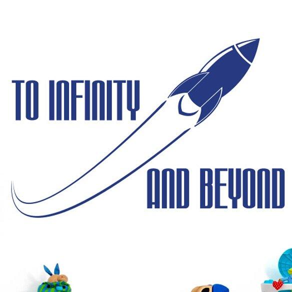 To Infinity and Beyond Wall Sticker 17 Stories Size: Medium, Colour: Dark Blue on Productcaster.