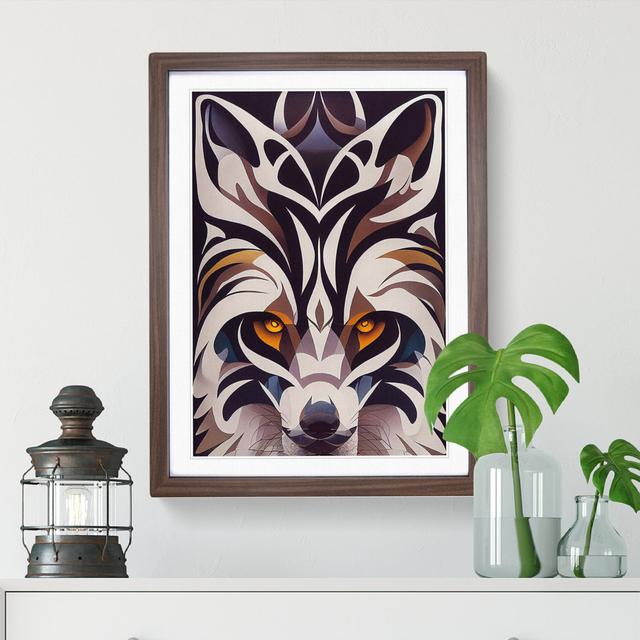 XV1022-5262X Wolf In Abstract No.4 - Single Picture Frame Print Alpen Home Size: 64cm H x 46cm W x 2cm D, Frame Colour: Walnut on Productcaster.