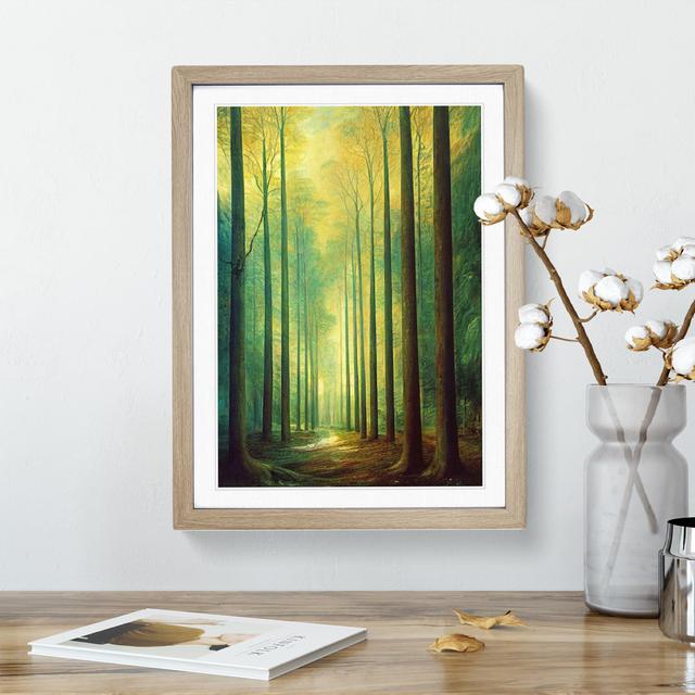 XV1022-3825X Right Through The Forest - Single Picture Frame Print Alpen Home Size: 64cm H x 46cm W x 2cm D, Frame Colour: Oak on Productcaster.