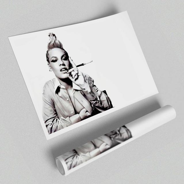 Pink Cigarette People - Graphic Art Print on Paper East Urban Home Size: 84.1cm H x 118.9cm W x 1cm D on Productcaster.