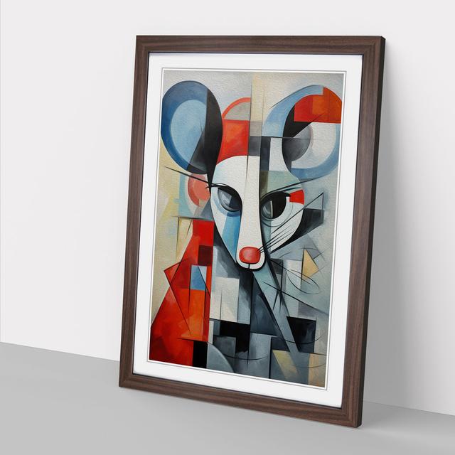 Rat Cubism No.2 - Print Metro Lane Size: 64cm H x 46cm W x 2cm D, Format: Walnut Framed on Productcaster.