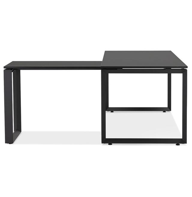 Jedinko 170cm W L-Shape Executive Desk 17 Stories Frame Colour: Black, Top Colour: Black on Productcaster.