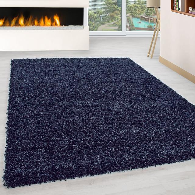 Riam Shaggy Navy Blue Rug Zipcode Design Size: Rectangle 120 x 170cm on Productcaster.