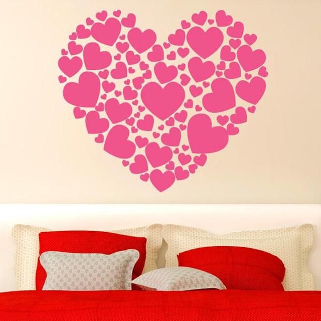 Hearts Made Of Hearts Wall Sticker East Urban Home Colour: Pink on Productcaster.