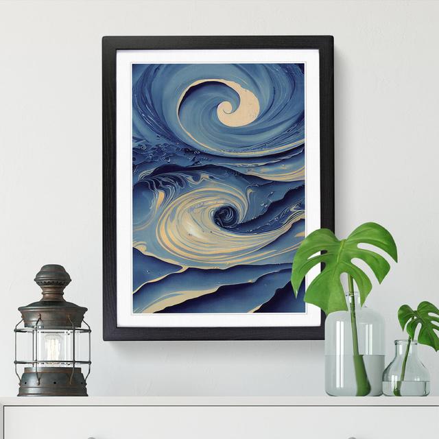 FRM-V0523-1623X Ocean Sea Abstract Art Vol.5 - Picture Frame Graphic Art Big Box Art Size: 64cm H x 46cm W x 2cm D, Frame Option: Walnut on Productcaster.