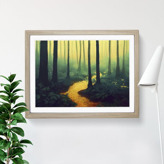 Imaginative Colourful Forest - Picture Frame Painting Alpen Home Frame Colour: Oak, Size: 25cm H x 34cm W x 2cm D on Productcaster.