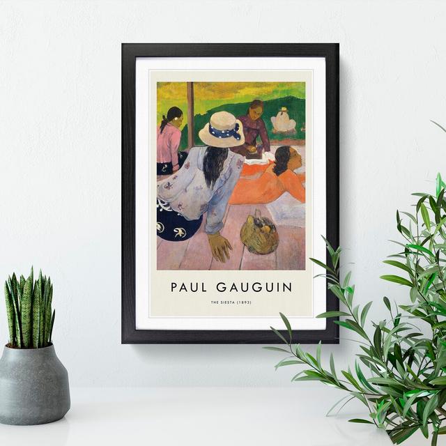 The Siesta by Paul Gauguin - Picture Frame Painting East Urban Home Frame Option: Black Framed, Size: 36cm H x 27cm W x 2cm D on Productcaster.