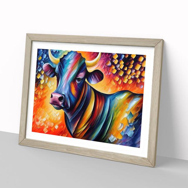 Cow Painting Vol.1 Abstract - Picture Frame Graphic Art Brambly Cottage Frame Colour: Oak, Size: 46cm H x 64cm W x 2cm D on Productcaster.