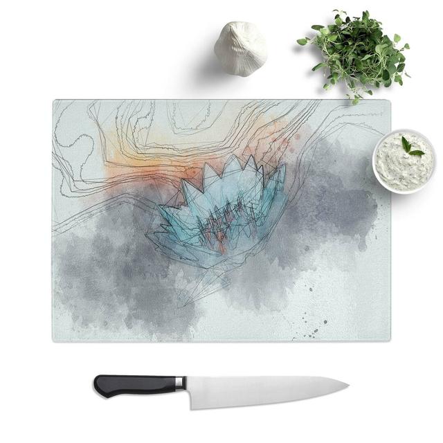 Glass Lotus Flower in Abstract Chopping Board East Urban Home Size: 28.5 cm W x 20 cm L on Productcaster.