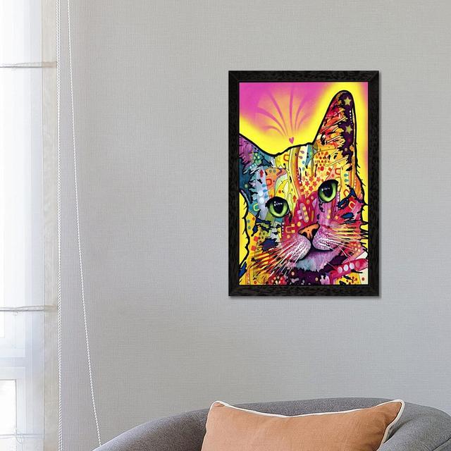 Tilt Cat by Dean Russo - Print on Canvas East Urban Home Size: 101.6cm H x 66.04cm W x 3.81cm D, Format: Black Floater Framed on Productcaster.