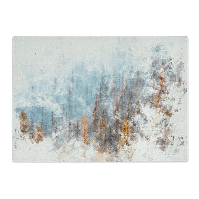 Tempered Glass Misty Forest in Banff Canada Chopping Board East Urban Home Size: 20 cm x 28.5 cm on Productcaster.