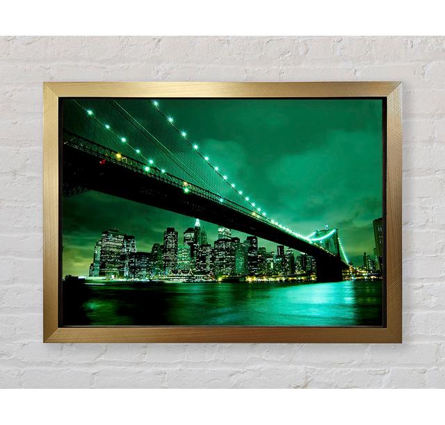 Brooklyn Bridge New York Green Cast - Single Picture Frame Art Prints Bright Star Size: 84.1cm H x 118.9cm W on Productcaster.