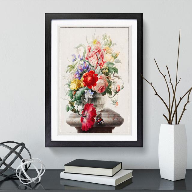 Vase of Flowers by Herman Henstenburgh - Picture Frame Painting East Urban Home Size: 36cm H x 27cm W x 2cm D, Frame Option: Black Framed on Productcaster.